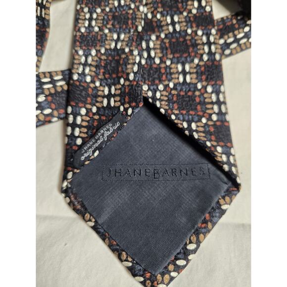 Jhane Barnes Tie Men's Geometric 100% Silk Necktie Handmade In Japan 58x4" - Picture 6 of 6